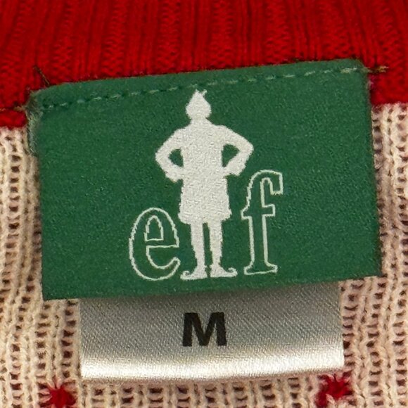 Elf Cotton Headed Ninny Muggins Christmas Holiday Sweater Size Medium - Picture 2 of 5